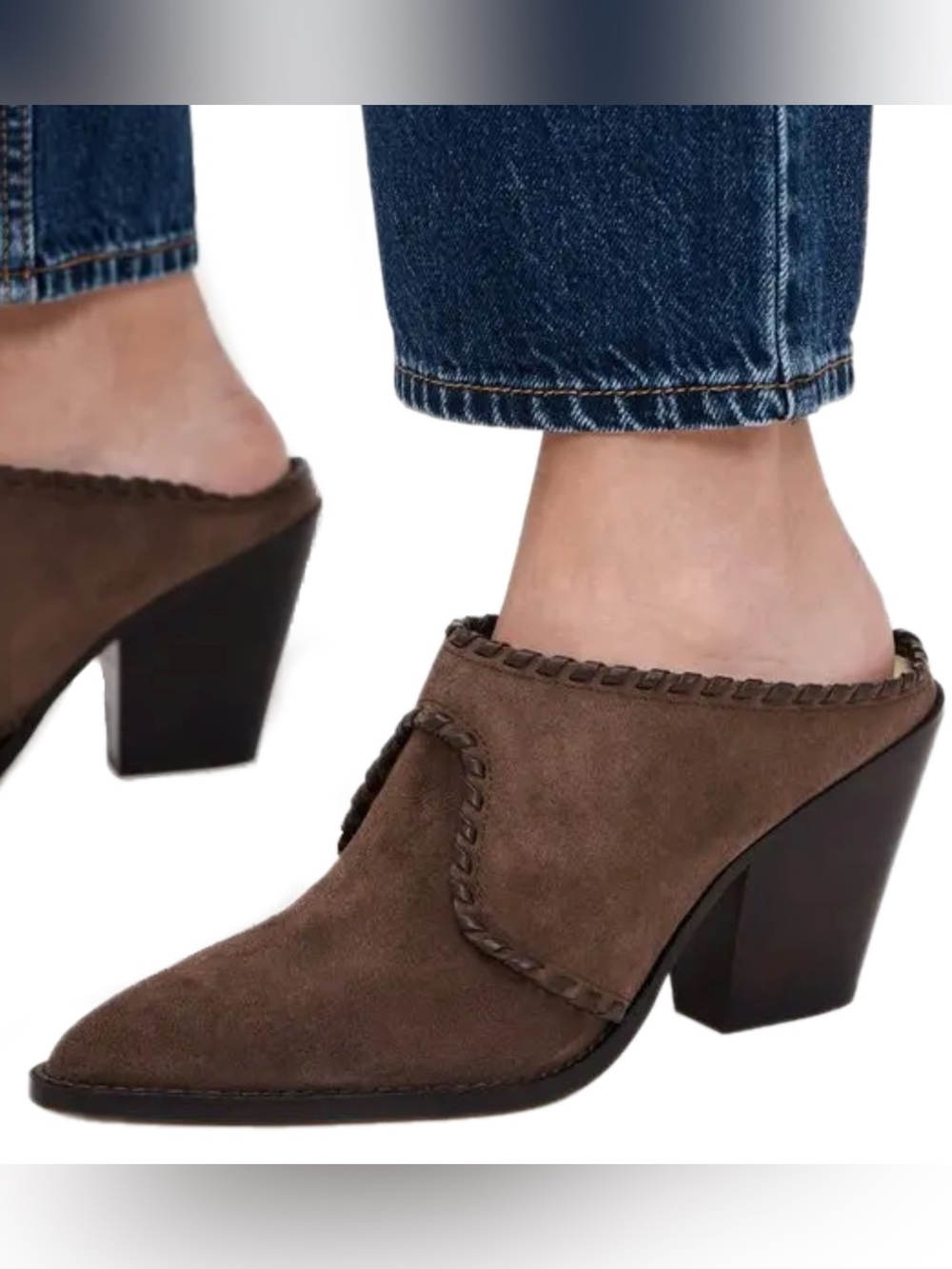 Dolce Vita Jolyn Block Heel Mules Size 7 Brand New Whipstitch